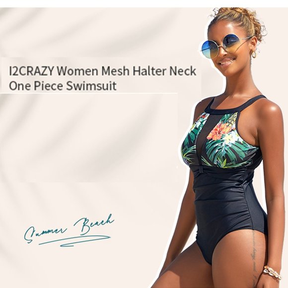 I2CRAZY "Tempt Me" Mesh V Neck Ruched Swimsuit  🏝️  NEW!!! - Picture 1 of 11